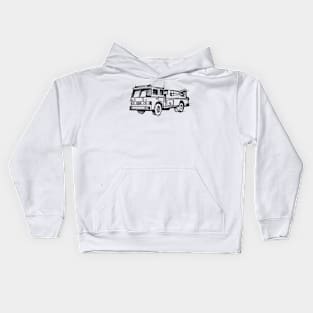 Firefighter Truck Hand Drawn Kids Hoodie